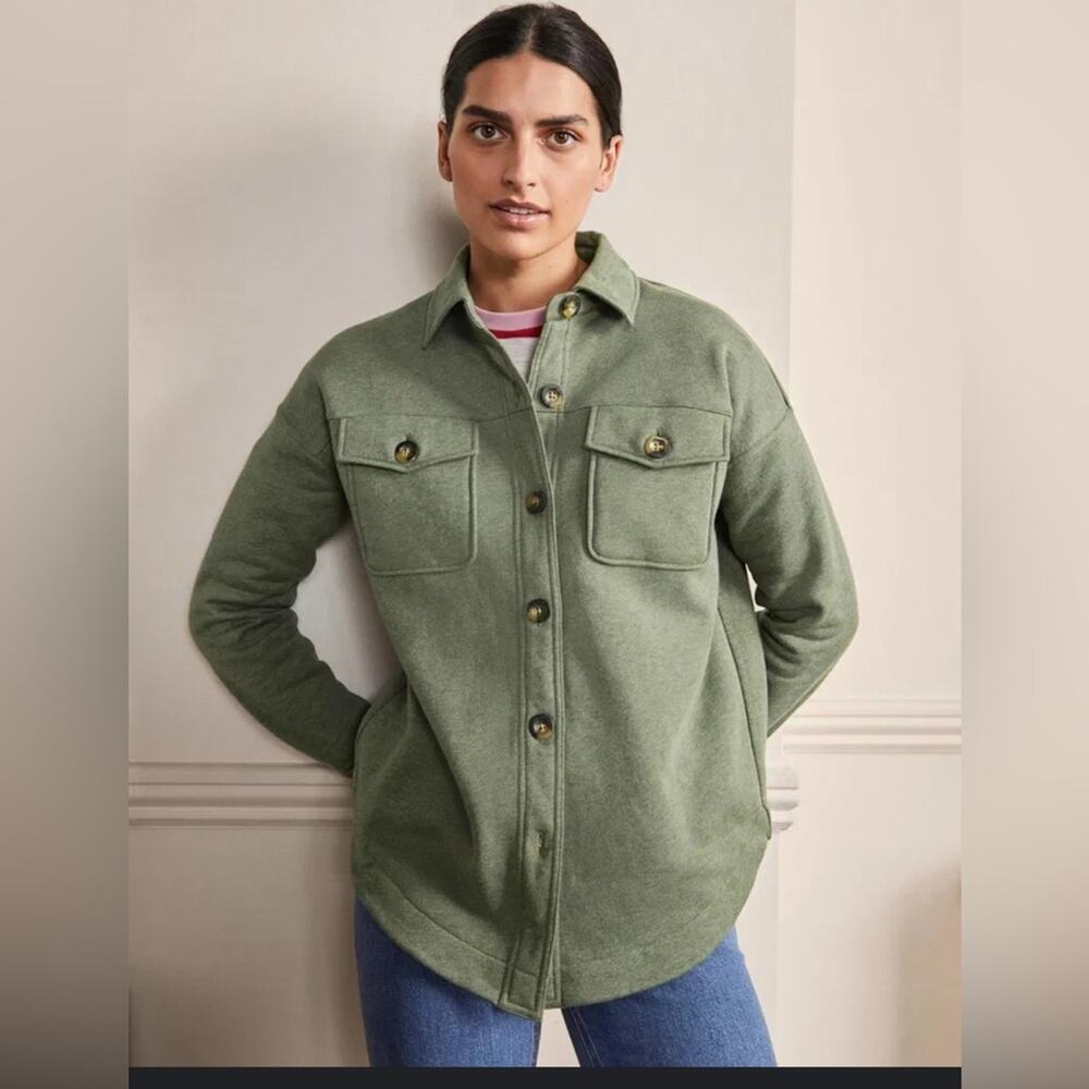 Boden Women’s Button-Front Shacket Jacket – Olive Green – Size 6 (EUC)